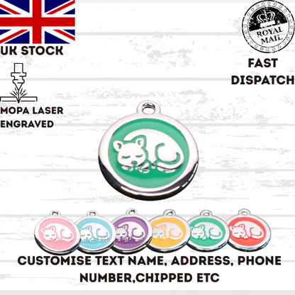 Engraved Dog Tag Personalised ID Tags Name Disc Pet Cat Tags Animal Cat Collar