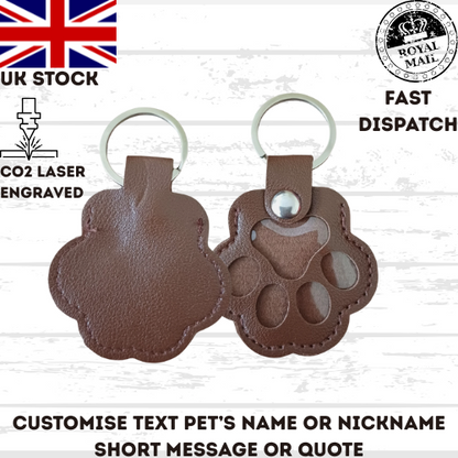 Custom Pet Fur Keychain – Personalised Paw Memorial Gift – Dog Cat Loss