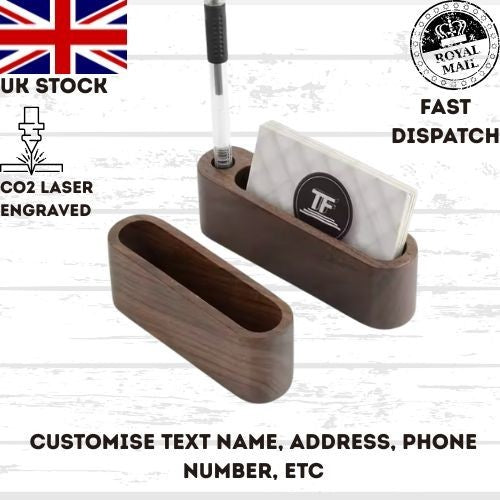 Business Card Holder, Customized Monogrammed Business Card Holder, Wood Card
