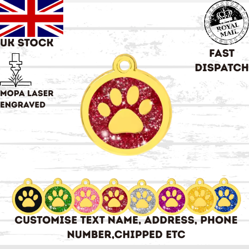 Engraved Dog Tag Personalised ID Tags Name Disc Pet Cat Tags Animal Cat Collar