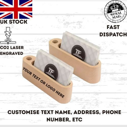 Business Card Holder, Customized Monogrammed Business Card Holder, Wood Card