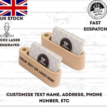 Business Card Holder, Customized Monogrammed Business Card Holder, Wood Card