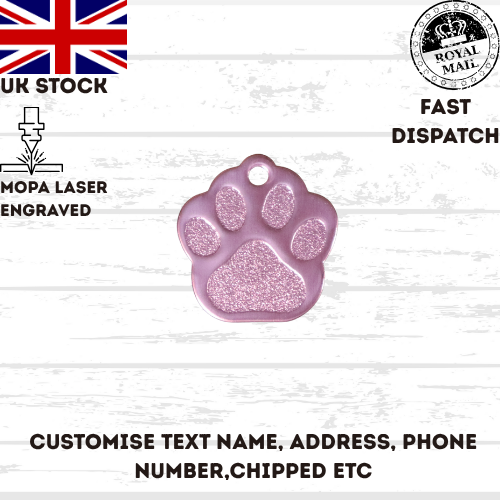 Engraved Dog Tag Personalised ID Tags Name PAW Pet Cat Tags Animal Cat Collar