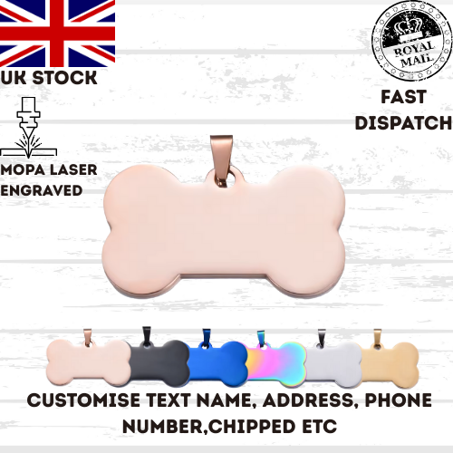 Engraved Dog Tag Personalised ID Tags Name BONE Pet Cat Tags Animal Cat Collar