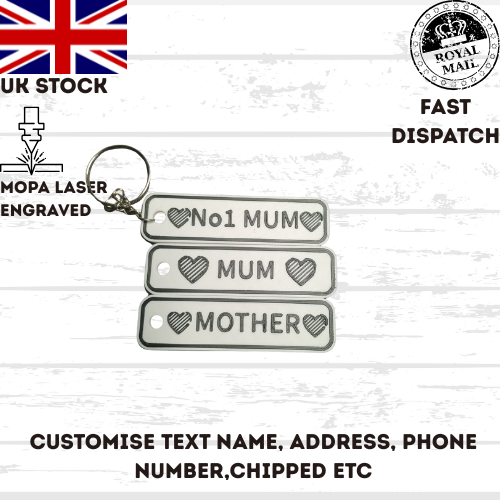4D MOTHERS DAY Customisable Registration Reg Plate Keyring Keychain Personalised