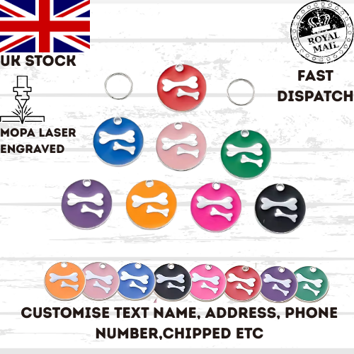 Engraved Dog Tag Personalised ID Tags Name Disc Pet Cat Tags Animal Cat Collar