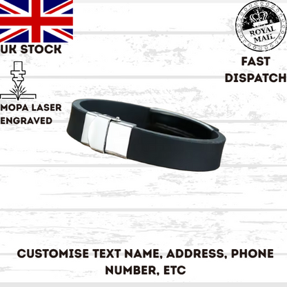 High Quality Bracelet Stainless Steel, Silicone Wristband, Steel Clasp