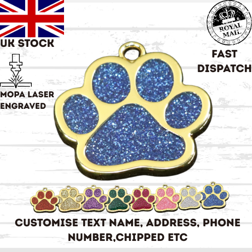 Engraved Dog Tag Personalised ID Tags Name PAW Pet Cat Tags Animal Cat Collar