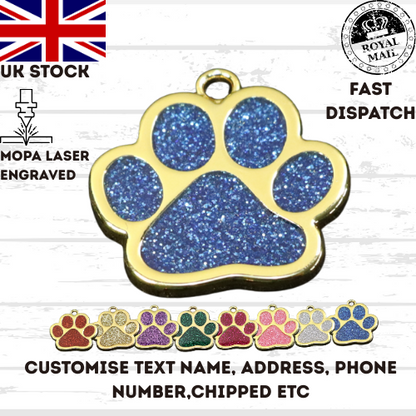 Engraved Dog Tag Personalised ID Tags Name PAW Pet Cat Tags Animal Cat Collar