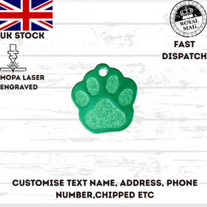 Engraved Dog Tag Personalised ID Tags Name PAW Pet Cat Tags Animal Cat Collar