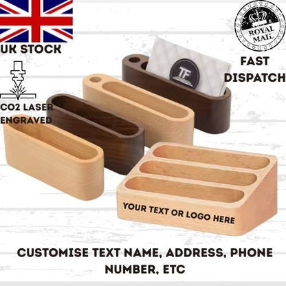 Business Card Holder, Customized Monogrammed Business Card Holder, Wood Card