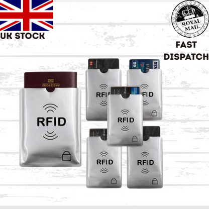 RFID Card Sleeve x4 Wallet Blocking Protector Debit Credit Contactless UK