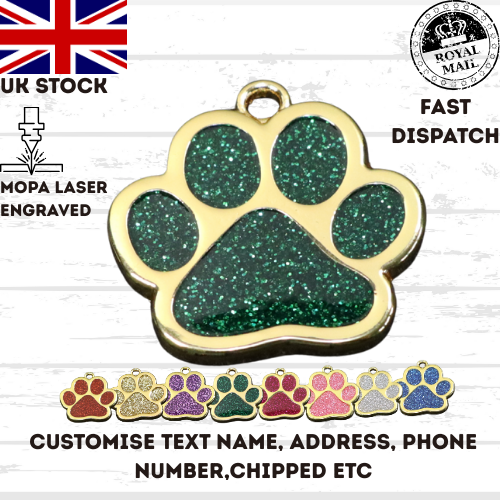 Engraved Dog Tag Personalised ID Tags Name PAW Pet Cat Tags Animal Cat Collar