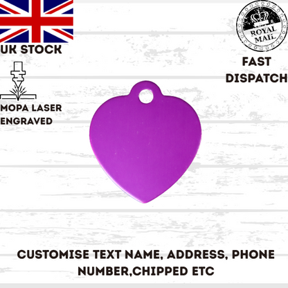 Engraved Dog Tag Personalised ID Tags Name HEART Pet Cat Tags Animal Cat Collar