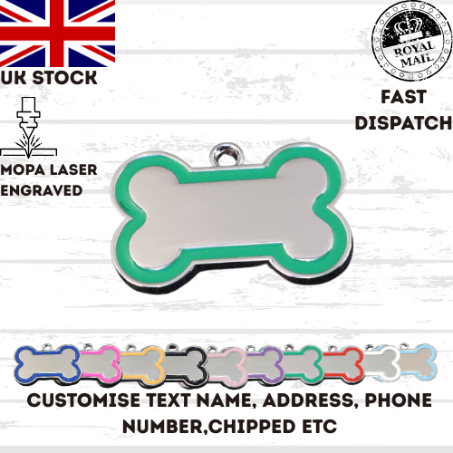 Engraved Dog Tag Personalised ID Tags Name BONE Pet Cat Tags Animal Cat Collar