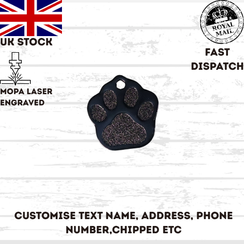Engraved Dog Tag Personalised ID Tags Name PAW Pet Cat Tags Animal Cat Collar