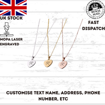 45cm Necklace Chain Round Heart Personalised Gift For Her