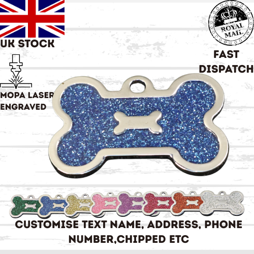 Engraved Dog Tag Personalised ID Tags Name BONE Pet Cat Tags Animal Cat Collar