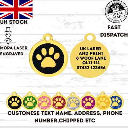 Engraved Dog Tag Personalised ID Tags Name Disc Pet Cat Tags Animal Cat Collar