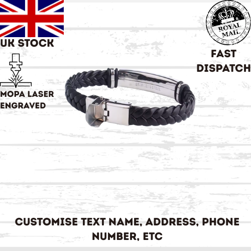 High Quality Bracelet Stainless Steel, Leather Wristband, Steel Clasp