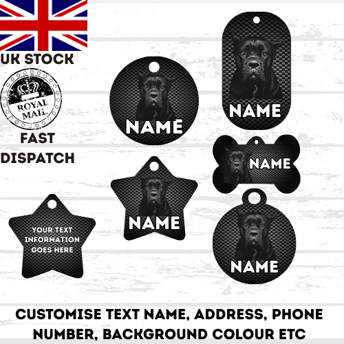 CANE CORSO Dog Pet Personalise Own Photo Round, Bone, Military Tag