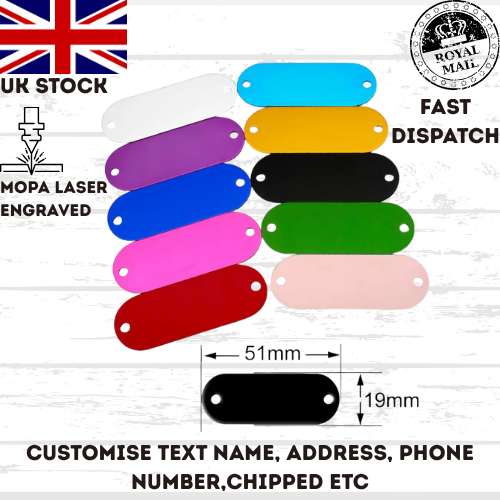 Engraved Dog Tag Personalised ID Tags Name BAR Pet Cat Tags Animal Cat Collar