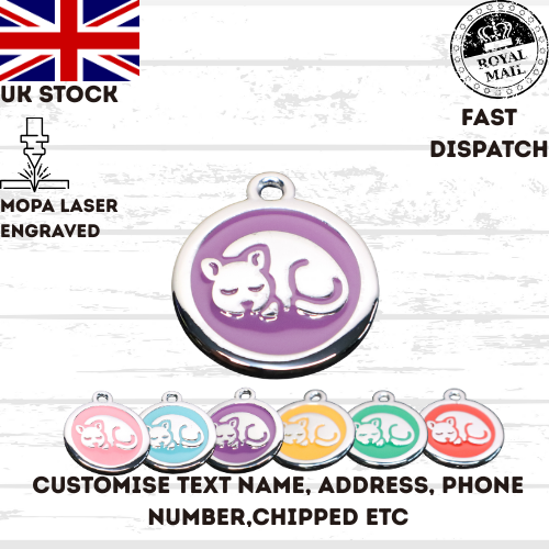 Engraved Dog Tag Personalised ID Tags Name Disc Pet Cat Tags Animal Cat Collar