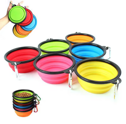 Collapsible Dog Cat Pet Bowls Food Water Feeding Silicone Portable