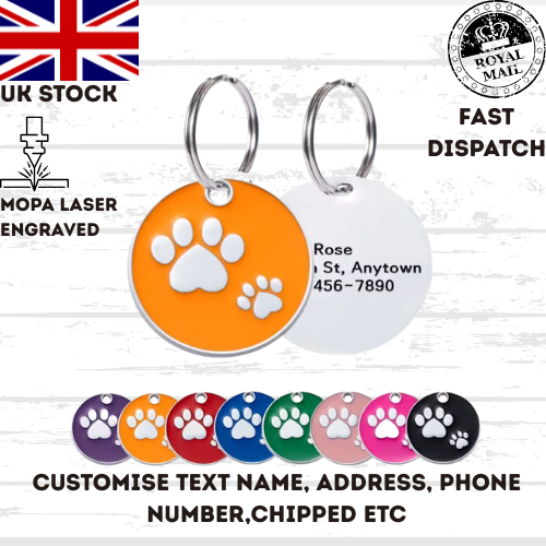 Engraved Dog Tag Personalised ID Tags Name Disc Pet Cat Tags Animal Cat Collar