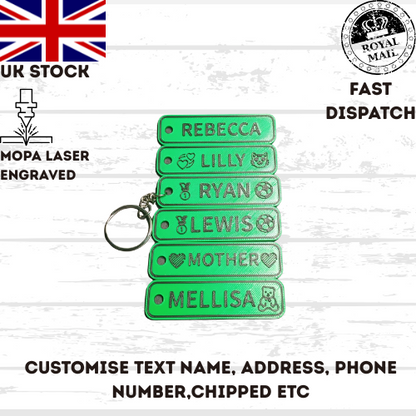 4D BOY GIRL NAME Customisable Registration Reg Plate Keyring Keychain Personalis