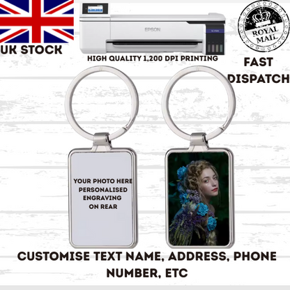 Wedding Birthday Baby Custom Keyring Metal Personalised UK stock