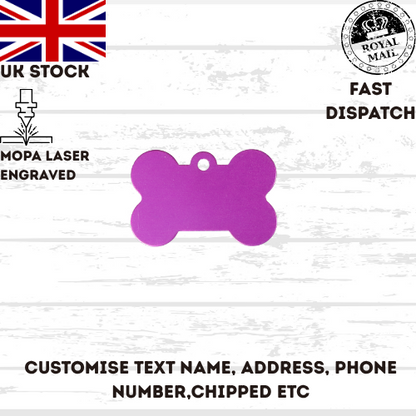 Engraved Dog Tag Personalised ID Tags Name BONE Pet Cat Tags Animal Cat Collar