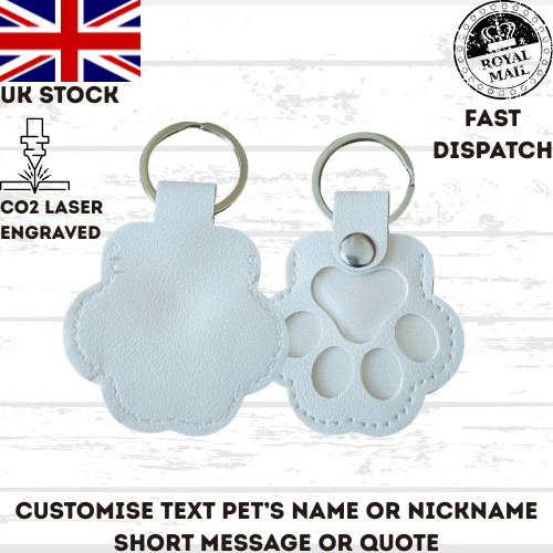 Custom Pet Fur Keychain – Personalised Paw Memorial Gift – Dog Cat Loss