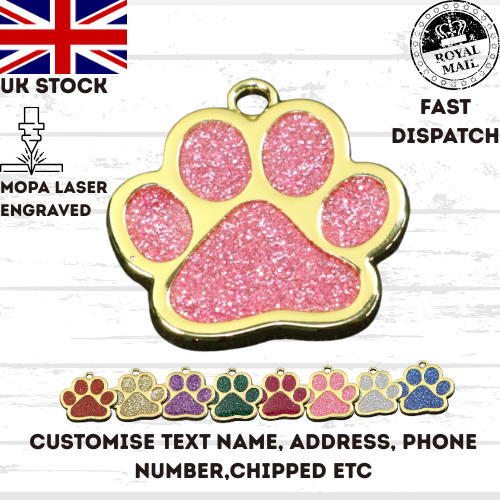 Engraved Dog Tag Personalised ID Tags Name PAW Pet Cat Tags Animal Cat Collar