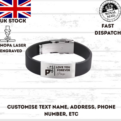 High Quality Bracelet Stainless Steel, Silicone Wristband, Steel Clasp