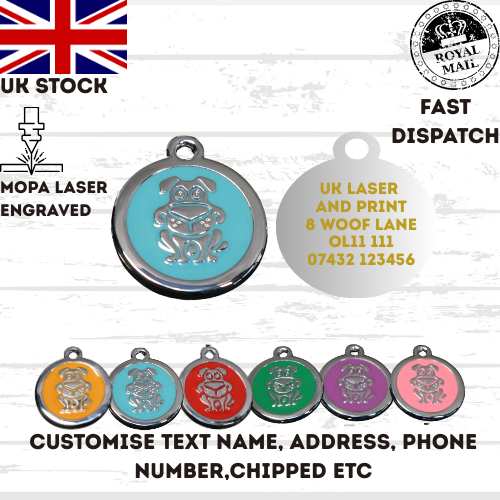 Engraved Dog Tag Personalised ID Tags Name Disc Pet Cat Tags Animal Cat Collar