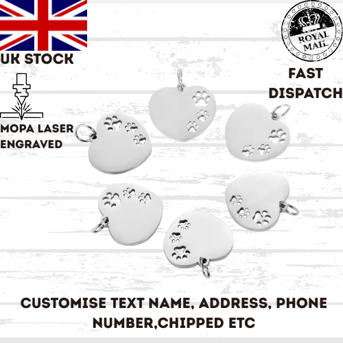 Engraved Dog Tag Personalised ID Tags Name Disc Pet Cat Tags Animal Cat Collar