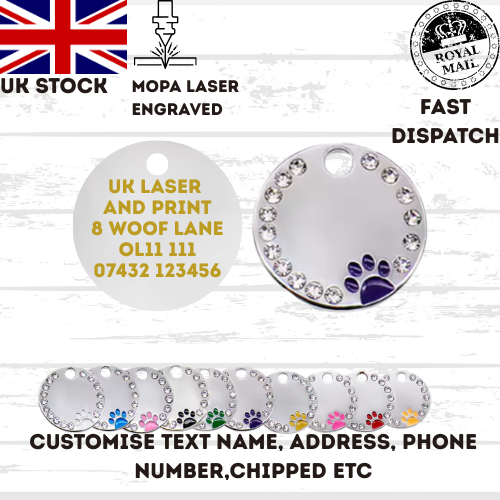 Engraved Dog Tag Personalised ID Tags Name Disc Pet Cat Tags Animal Cat Collar