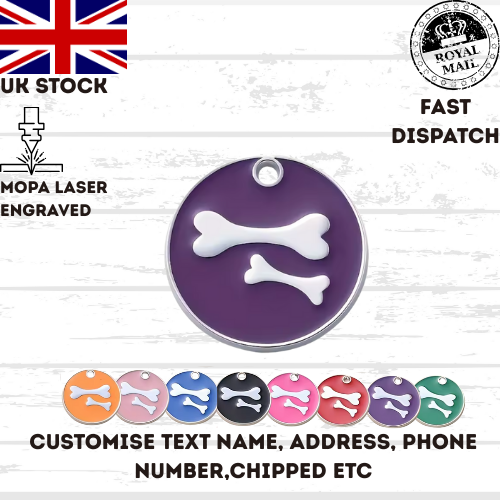 Engraved Dog Tag Personalised ID Tags Name Disc Pet Cat Tags Animal Cat Collar