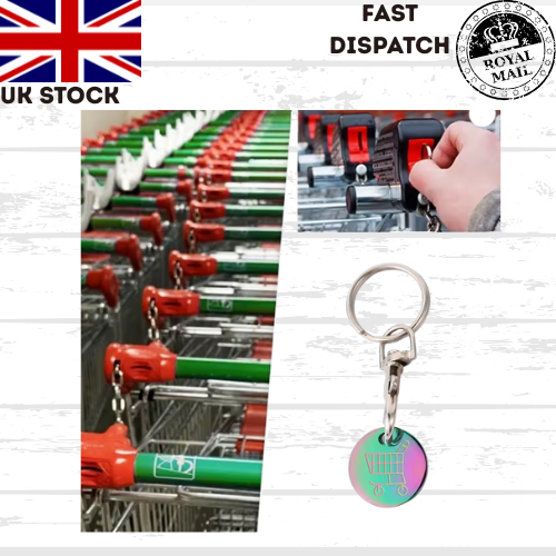 Shopping Trolley Token Metal Tokens Key Ring Decorative Keychain Multipurpose