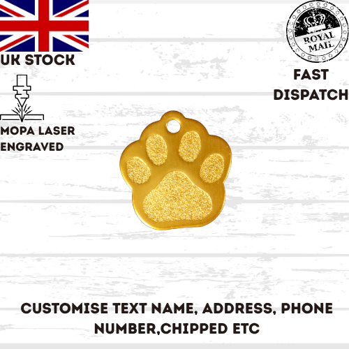 Engraved Dog Tag Personalised ID Tags Name PAW Pet Cat Tags Animal Cat Collar