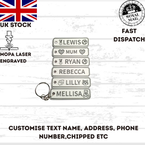 4D BOY GIRL NAME Customisable Registration Reg Plate Keyring Keychain Personalis