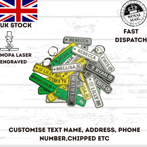4D BOY GIRL NAME Customisable Registration Reg Plate Keyring Keychain Personalis