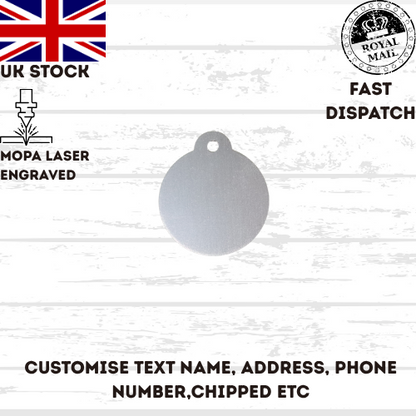 Engraved Dog Tag Personalised ID Tags Name Disc Pet Cat Tags Animal Cat Collar