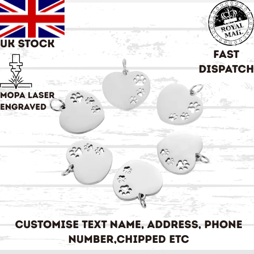 Engraved Dog Tag Personalised ID Tags Name Disc Pet Cat Tags Animal Cat Collar