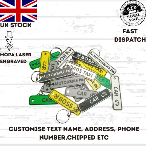 4D CAR MOTORBIKE Customisable Registration Reg Plate Keyring Keychain Personalis