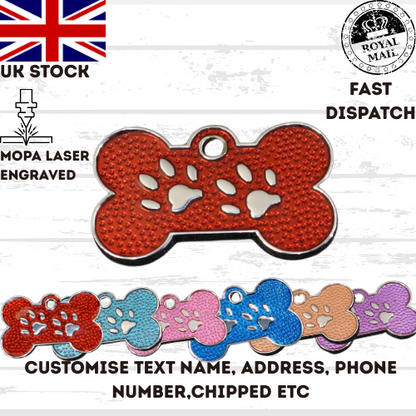 Engraved Dog Tag Personalised ID Tags Name BONE Pet Cat Tags Animal Cat Collar