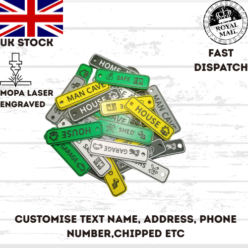 4D HOUSE CAR MOTORBIKE Reg Plate Keyring Keychain Personalised MANY OPTIONS