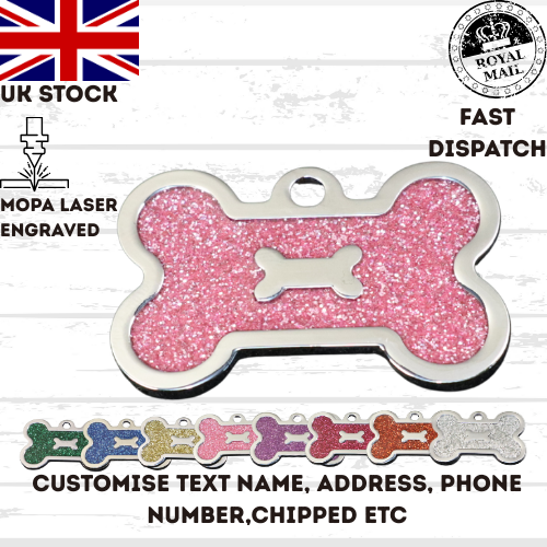 Engraved Dog Tag Personalised ID Tags Name BONE Pet Cat Tags Animal Cat Collar