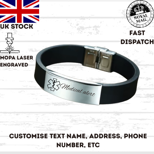 High Quality Bracelet Stainless Steel, Silicone Wristband, Steel Clasp